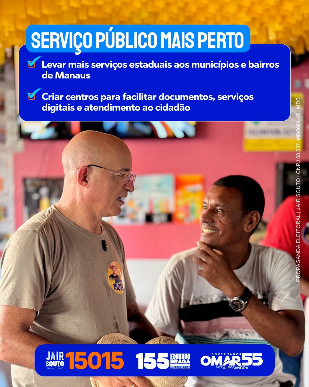 Publicação sobre levar serviços públicos aos municípios e bairros